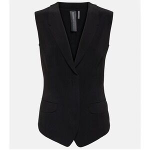 Norma Kamali Black Sleeveless Vest Stretch Tailored Preppy Neutral  NWT Size M